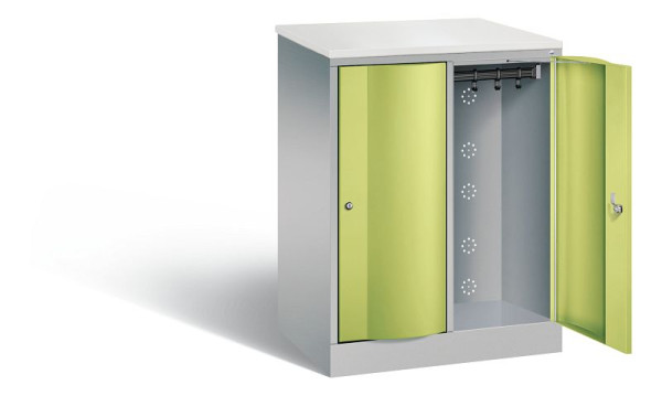 C+P Garderobenschrank Resisto, H1077xB772xT540mm, Farbe: Weißaluminium / Viridingrün, 8271-272 S10086