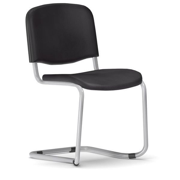 Deskin Besucherschwinger ISO Kunstleder, Gestell alusilber, Bezug Kunstleder V, schwarz, 352441