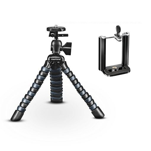 Mantona Armadillo Mini schwarz grau Mini & Tischstativ 18 cm, 1022761