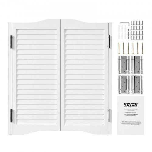 VEVOR Saloontür 900x28x900 mm, Schwingtür mit Scharnieren & Beschlagsatz, gewölbte Innenschwingtüren, weiß, SLBDBMSMW36HXU378001V0