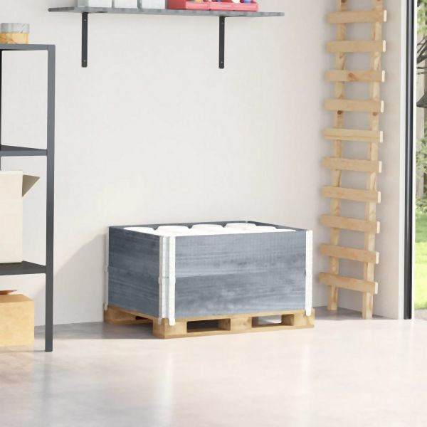 vidaXL Paletten-Aufsatzrahmen 2 Stück Grau 80x60 cm Massivholz Kiefer, 4010270