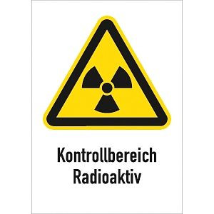 Moedel Kontrollbereich Radioaktiv, Kombischild, Alu, 210x297 mm, 59299