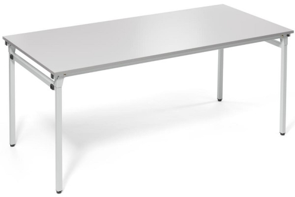 Deskin 4-Fuß-Klapptisch, Platte Lichtgrau, Gestell Lichtgrau RAL 7035, B 1800 x T 800 x H 720 mm, 284186