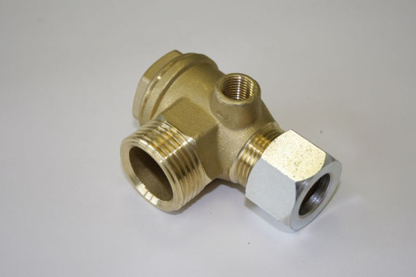 ELMAG Rückschlagventil für PAL/SILENT 1100/1800, Kessel: AG 1', Leitung 18mm (mit Schneidring und Überwurfmutter), 9101559