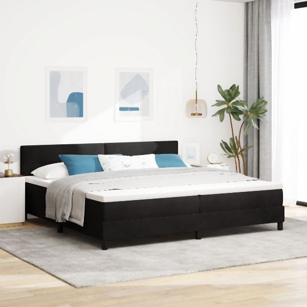 vidaXL Boxspringbett mit Matratze Schwarz 200x200 cm Samt, 3339196
