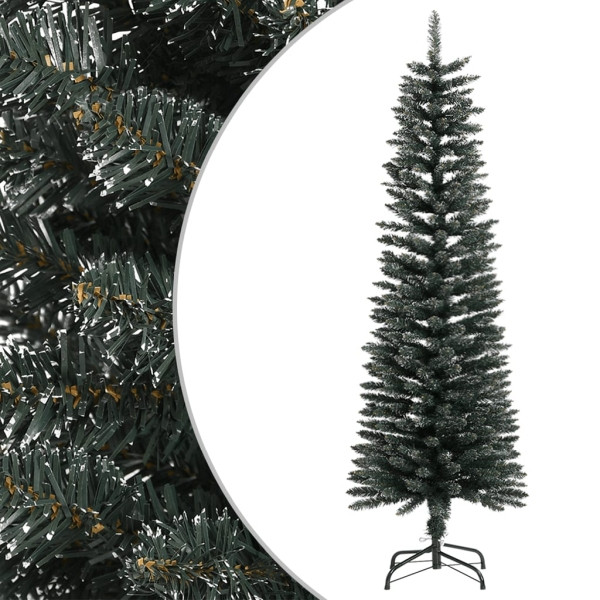 vidaXL Künstlicher Weihnachtsbaum mit Ständer Schlank Grün 150 cm PVC, 345184