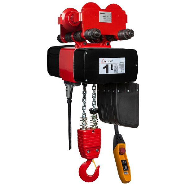 DELTA Premium Elektrischer Kettenzug Typ DMH mit Handfahrwerk 230V, 3,5/0,9m/min 2-Strang, 1t mit 3m Hubhöhe, DH.0.DMY.01003.03