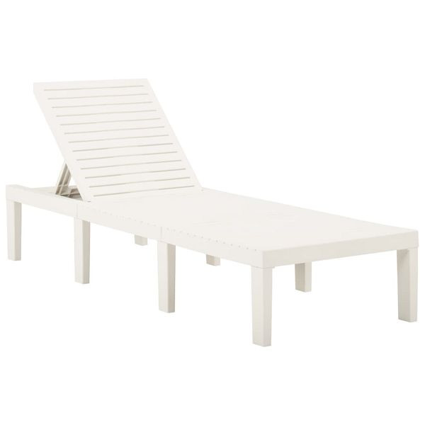vidaXL Sonnenliege Kunststoff Weiß, bequem, Außenbereich, 315826