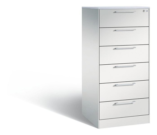 C+P Karteischrank Asisto, H1310xB562xT600mm, Farbe: Lichtgrau, Bügelgriff, 146224-622 S10149