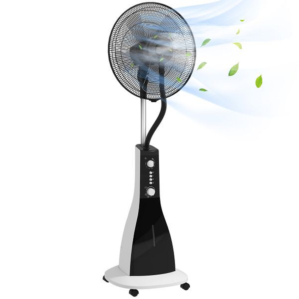 HOMCOM 2-in-1 Ventilator mit Befeuchter, 3 Geschwindigkeiten, Timerfunktion, 3 L Tank, 44,5 x 38,5 x 120cm, Schwarz, 824-086V90BK