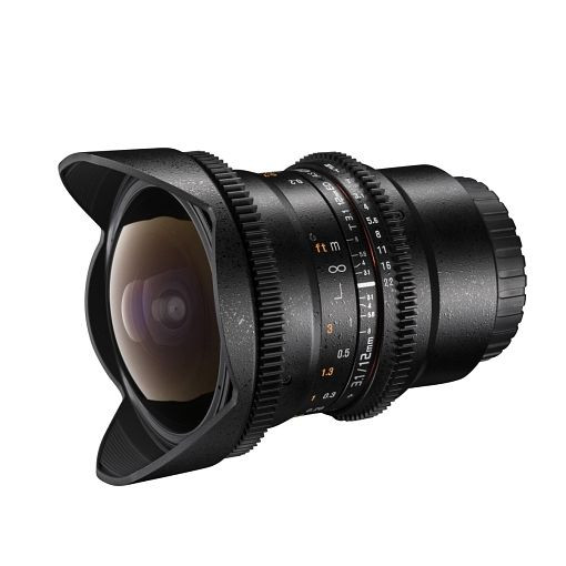 Walimex pro 12/3,1 Fisheye Video DSLR für Canon EF inkl. Objektivdeckel und Objektivbeutel, 1020602