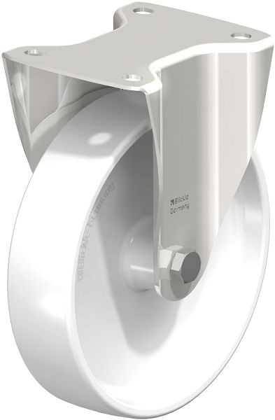 Blickle BX-PO 200G Edelstahl-Bockrolle mit Anschraubplatte, Polyamid, Weiß, 7559