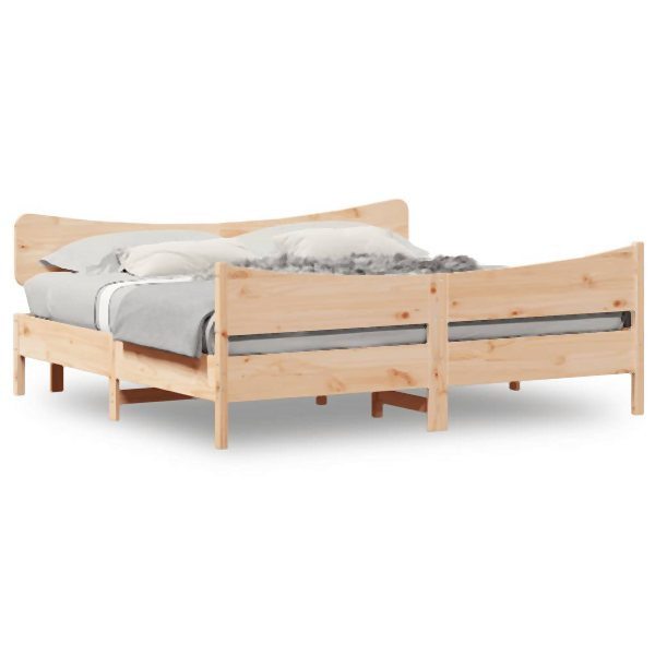 vidaXL Massivholzbett mit Kopfteil 200x200 cm Kiefer, 3216369