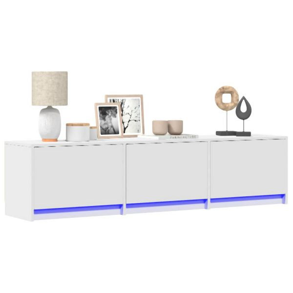 vidaXL TV-Schrank mit LED-Beleuchtung Weiß 165x34x40 cm Holzwerkstoff, 852250