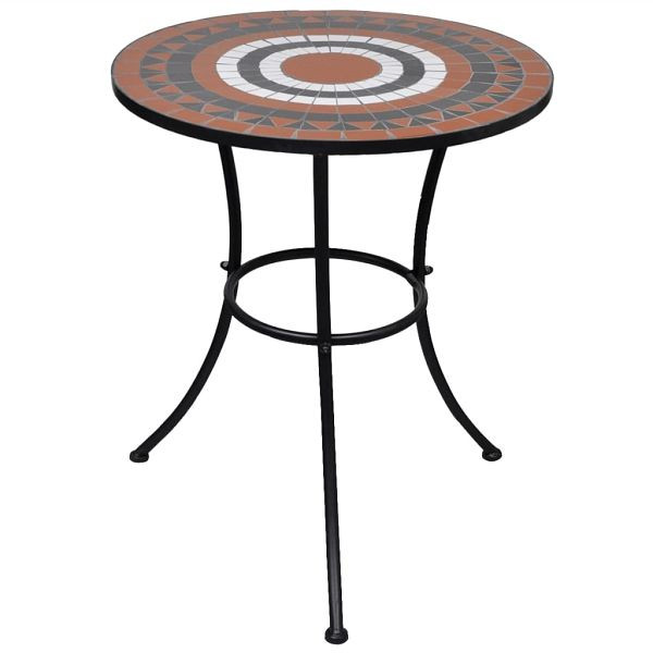 vidaXL Bistrotisch Terrakotta-Rot und Weiß 60 cm Mosaik, 41534