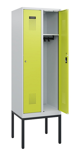 C+P Spind Evolo PLUS, Gestell, 2 Abteile, 1950x600x500mm, 7035/0024, Zylinderschloss, 0490305-20 S10042