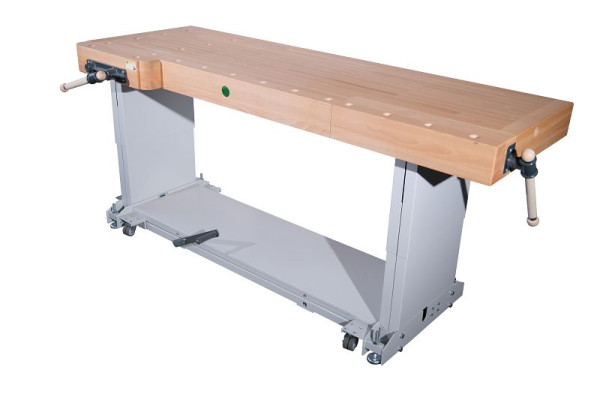 Ulmia Schreinerhobelbank Modell 4, hydraulisch höhenverstellbar 740-1040mm, Plattenmaß ohne Zangen 1700x640mm, inkl. Fahreinrichtung, 4-170 hHV-f