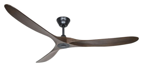 CasaFan Deckenventilator Eco Genuino 180 Lack matt schwarz-Massivholz Nussbaum gebeizt, 318017