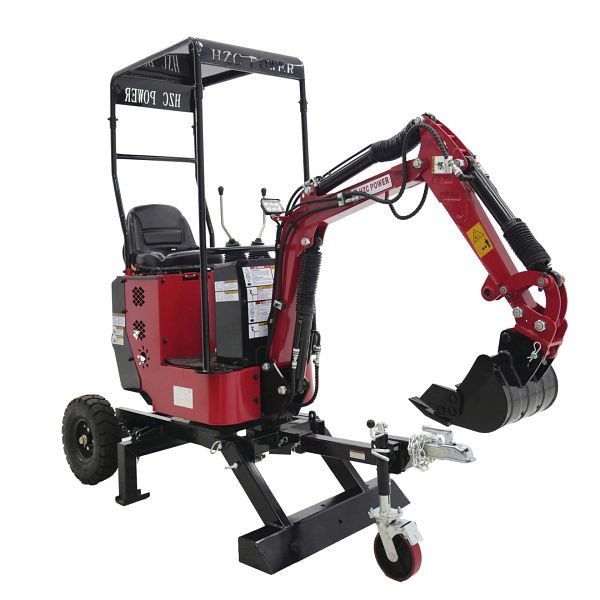 HZC Power Schreitbagger Briggs&Stratton 2-Rad Minibagger mit Hydraulikölkühler, BZR520K