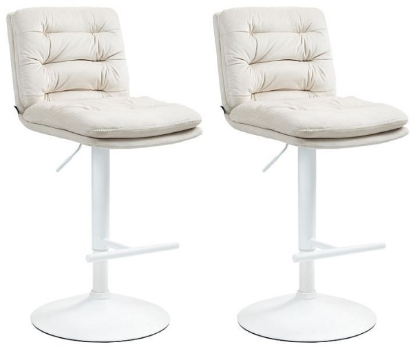 CLP Barhocker Damar Samt weiß, creme, VE: 2 Stück, 325669