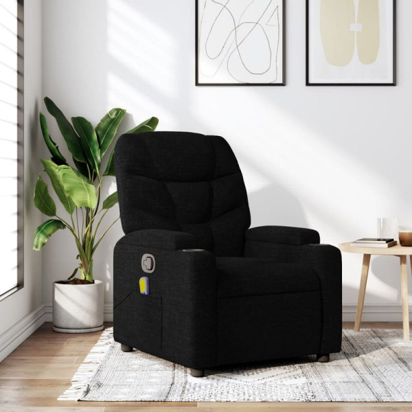 vidaXL Massage-Relaxsessel, schwarzer Stoff, 3205614