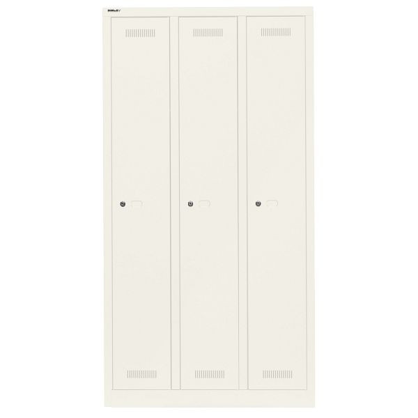 Bisley Garderobenschrank Monobloc™, 3 Abteile je 1 Fach, 696 verkehrsweiß, ML09T1696