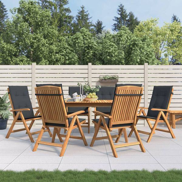 vidaXL Gartenstühle mit Kissen 6 Stück Massivholz Teak, 3196500