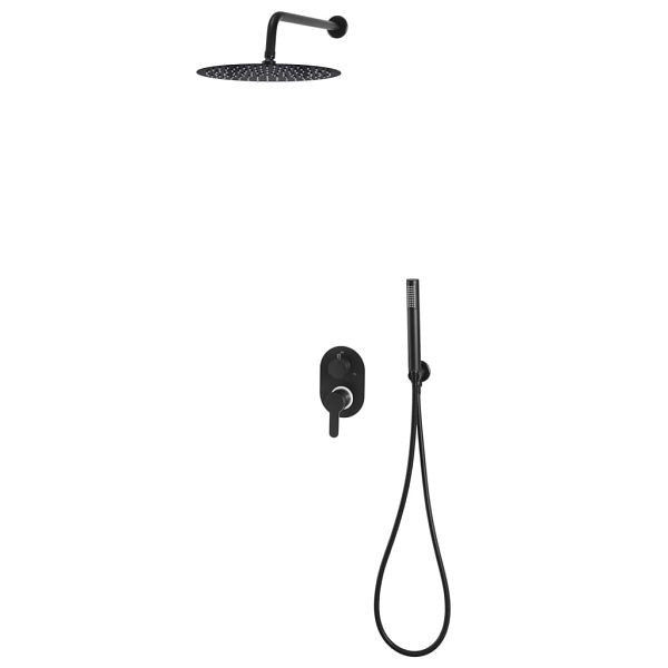 vidaXL Duschsystem Edelstahl 201 Schwarz, Material: 201 Edelstahl, Kunststoff, 147721
