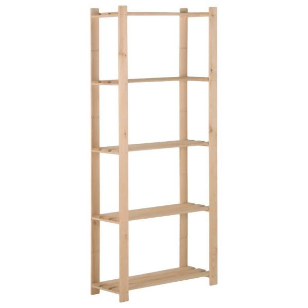 vidaXL Lagerregal mit 5 Böden 80x28,5x170 cm Massivholz Kiefer, 327320