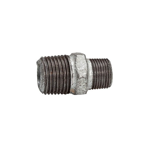 Riegler Doppelgewindenippel 245 AG/AG R 1 1/2 R 1/2 schwarzer Temperguss, 133569