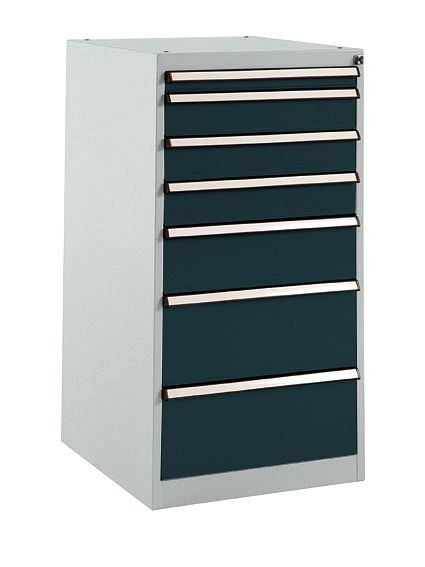 Manuflex Schubfachschrank BASETEC Stationär, Nutzhöhe 900 mm mit 7 Schubfächern, in anthrazit RAL 7016, SP1137.7016