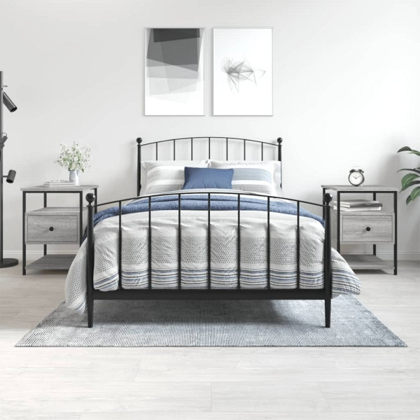 vidaXL Nachttische 2 Stück Grau Sonoma 40x42x56 cm Holzwerkstoff, 826030