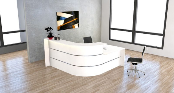 Kerkmann Bari kleine L-Theke mit Beratungsplatz, B 2350 mm x T 2000 mm x H 1120 mm, Farbe: weiß, 21354710