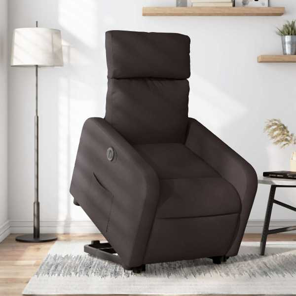 vidaXL Relaxsessel mit Aufstehhilfe Elektrisch Dunkelbraun Stoff, 3206722