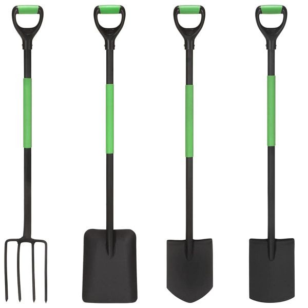 vidaXL 4-teilig Gartenwerkzeug-Set D-Griff Stahl, 3079701, 8720286562710
