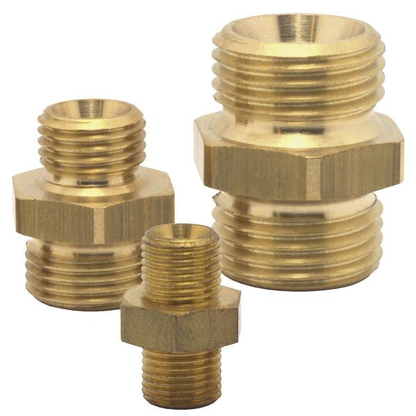 ELMAG Doppelnippel, AG 1/8' x AG 1/4', Messing, 2 Stück, 46081