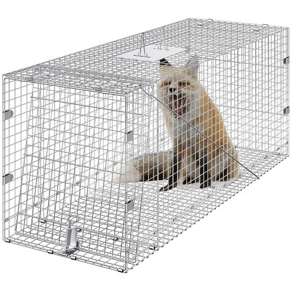 VEVOR Käfigfalle für lebende Tiere, 106,7 x 40,6 x 45,7 cm, humane Katzenfalle, Katzen, Eichhörnchen, Mäuse, YBL42YC00000NH9IXV0