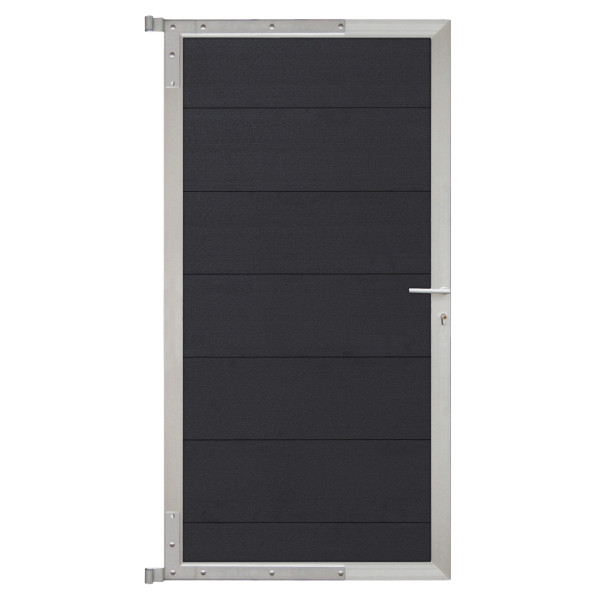 T&J TJÖRN-Tor-Komplettset, 90 x 175 cm, schiefergrau/silber, 44114