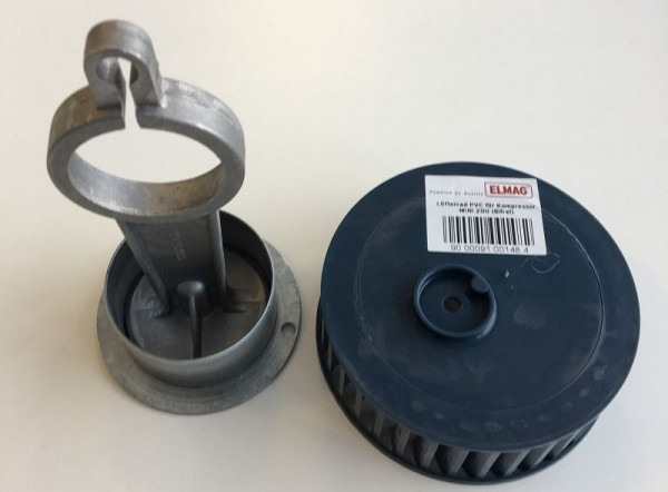 ELMAG Kolben komplett +Lüfterrad PVC 'KIT 901', MINI 200 / WORKERS BEST 'OL2' (ölfrei), 9100149