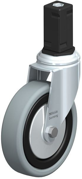 Blickle LKRA-VPA 126K-11-FA-EV15 Apparate-Lenkrolle mit Expander, Vollgummi, Grau, 848408
