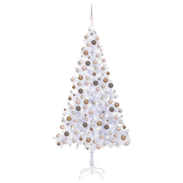 vidaXL Künstlicher Weihnachtsbaum Beleuchtung Kugeln 210cm 910 Zweige, 3077581