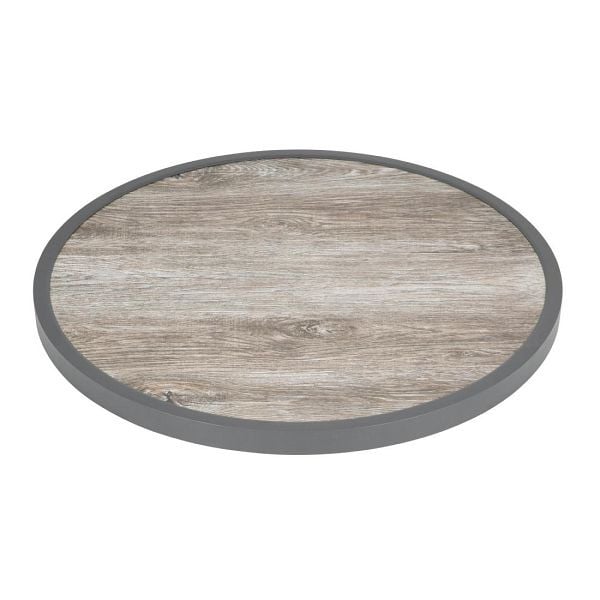Bolero Fiberglas-Tischplatte, rund, Holzoptik, 580 mm, DL486