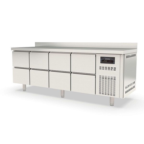 Vaiotec TOPLINE Kühltisch 700 / 4-fach GN1/1 mit 8 Schubladen und Aufkantung, 10311