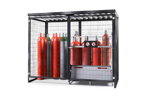 DENIOS Gasflaschenlager GSN 2.28, grau, ohne Bodengruppe, 256861