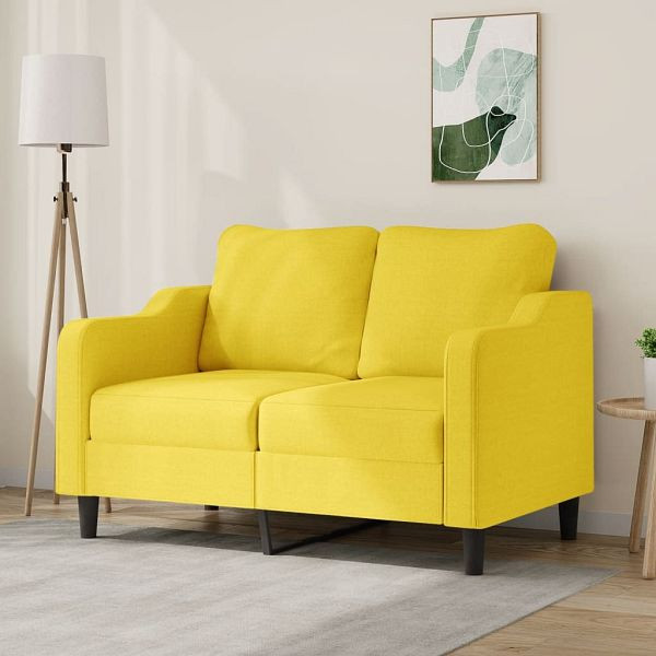 vidaXL 2-Sitzer-Sofa Hellgelb 120 cm Stoff, Füllung: Schaumstoff, 359356