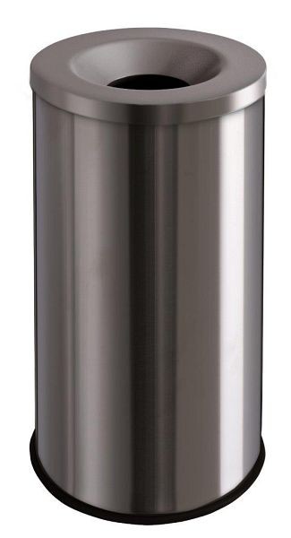 Orgavente GRISU, Sicherheits-Abfallbehälter aus Edelstahl gebürstet, H x Ø 750x400 mm, 90L, 770020