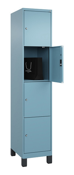 C+P Schließfachschrank Evolo PLUS, mit Füßen, 4 Fächer, 1950x400x500mm, 0010/00, 049010-124 S10021