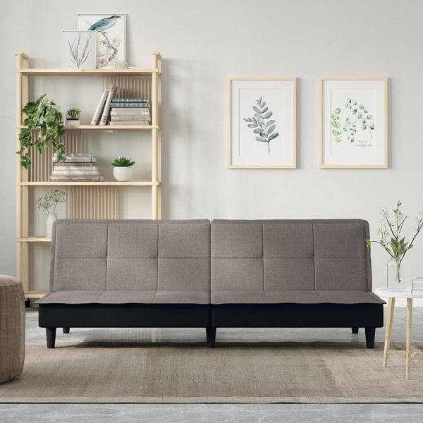 vidaXL Schlafsofa Taupe Stoff, Übernachtung von Gästen, 351918
