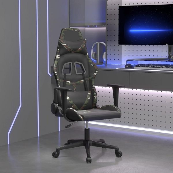 vidaXL Gaming-Stuhl mit Massagefunktion Schwarz Tarnfarben Kunstleder, 345433