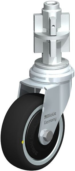 Blickle LRA-PATH 75K-ELS-FK-E05 Apparate-Lenkrolle mit Expander, Thermoplastisches Polyurethan, Grau, 848654